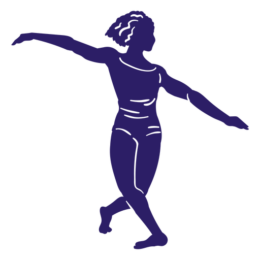 Silhueta de pose de mulher dançando Desenho PNG