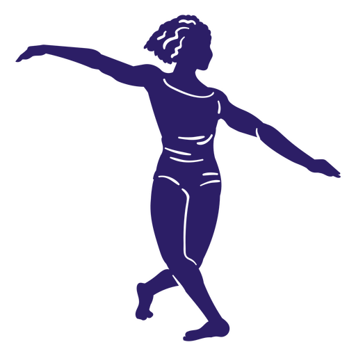 Silueta de pose de mujer bailando Diseño PNG