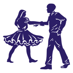 Dancing couple music silhouette PNG Design Transparent PNG