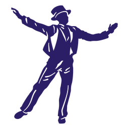 Dancing man silhouette PNG Design