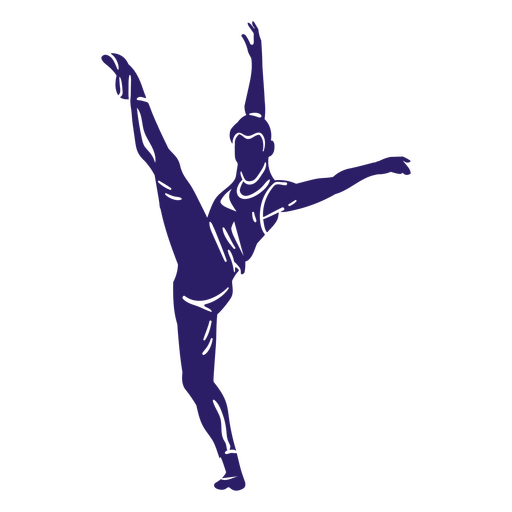 Silueta de hombre bailando ballet Diseño PNG
