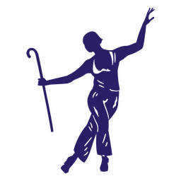 Dancing woman cane silhouette PNG Design Transparent PNG