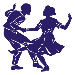 Dancing couple man woman silhouette PNG Design Transparent PNG