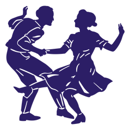 Silhueta de mulher de homem de casal dançando Desenho PNG