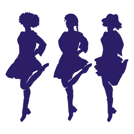 Dancing women silhouette