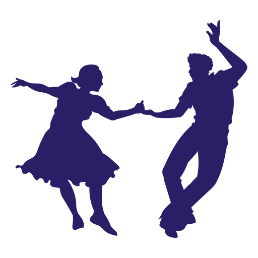 Dancing partners silhouette
