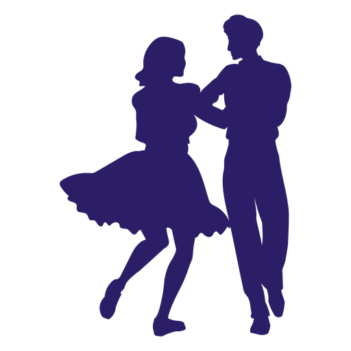 Bailarines de silueta de pareja Diseño PNG
