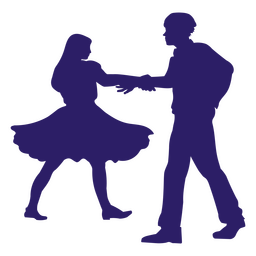 Casal de silhueta dançando Desenho PNG