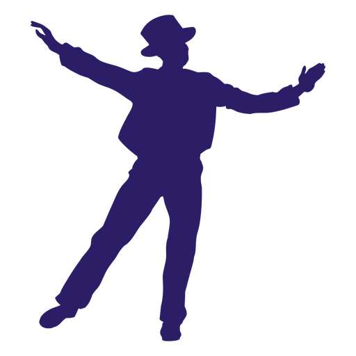 Man silhouette dance step