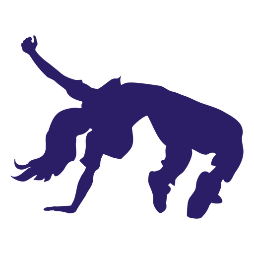 Girl silhouette dance step PNG Design