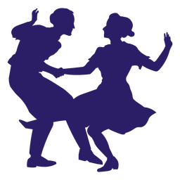 Couple silhouette dancing twist PNG Design Transparent PNG