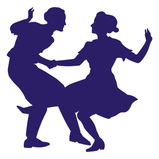 Torção de dança de silhueta de casal Desenho PNG