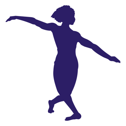 Silueta de mujer bailando hobby Diseño PNG