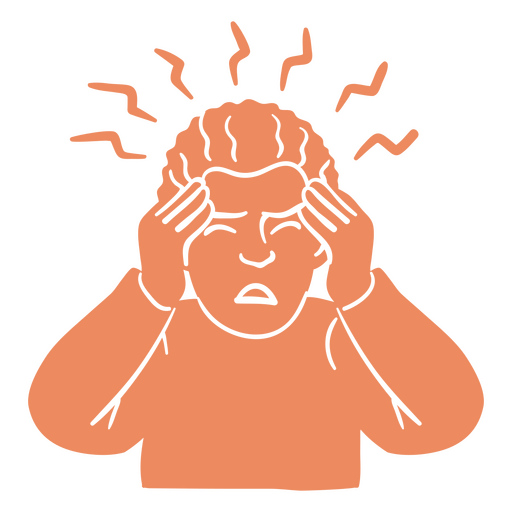 Ill people cut out headache PNG Design