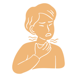 Kranke Menschen schneiden Halsschmerzen heraus PNG-Design