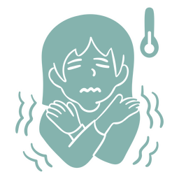 Ill girl cut out fever PNG Design