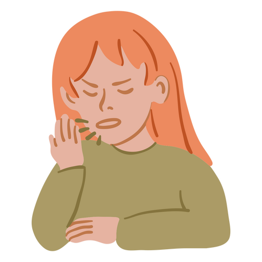Ill people flat cough PNG Design