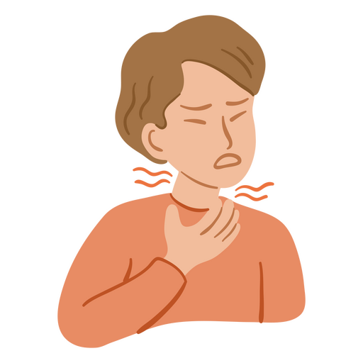 Kranke Menschen haben flache Halsschmerzen PNG-Design
