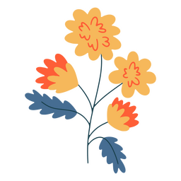Simple delicate flat flower PNG Design