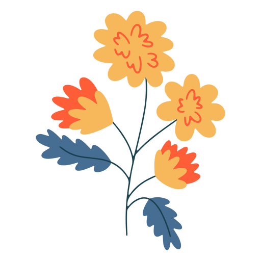 Simple delicate flat flower PNG Design