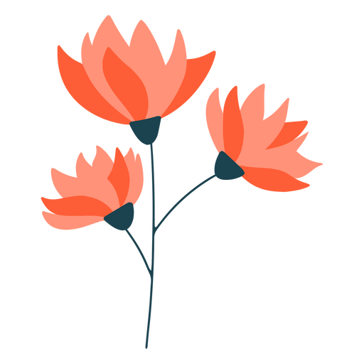 Flores planas delicadas Desenho PNG