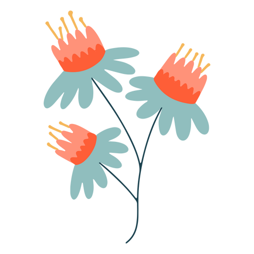 Blumenstrauß flache lebendige Farben PNG-Design