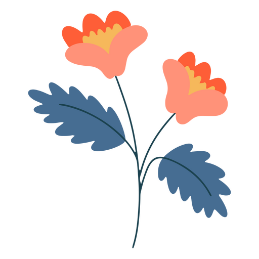 Flores planas vívidas Desenho PNG