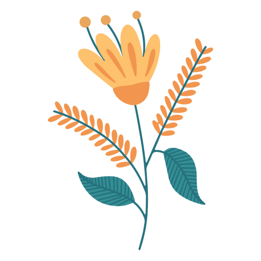 Blume flach gelb niedlich PNG-Design
