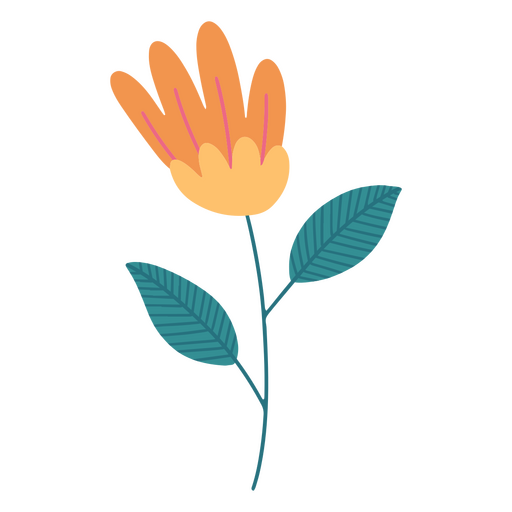 Blume flach gelb schön PNG-Design