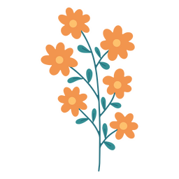 Flores margaridas de cores vivas planas Desenho PNG