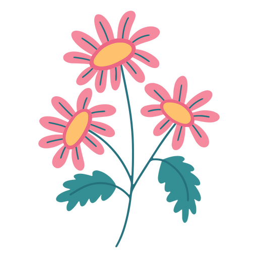 Flowers flat vivid pink PNG Design