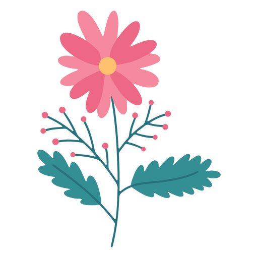S??e rosa flache Blume PNG-Design
