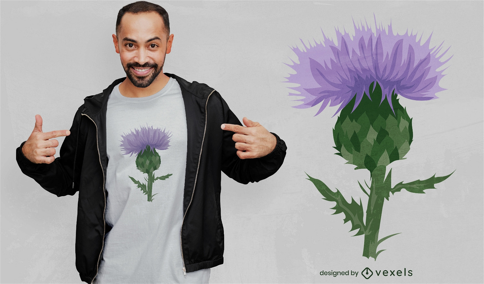 Schottisches Distelblumen-T-Shirt Design