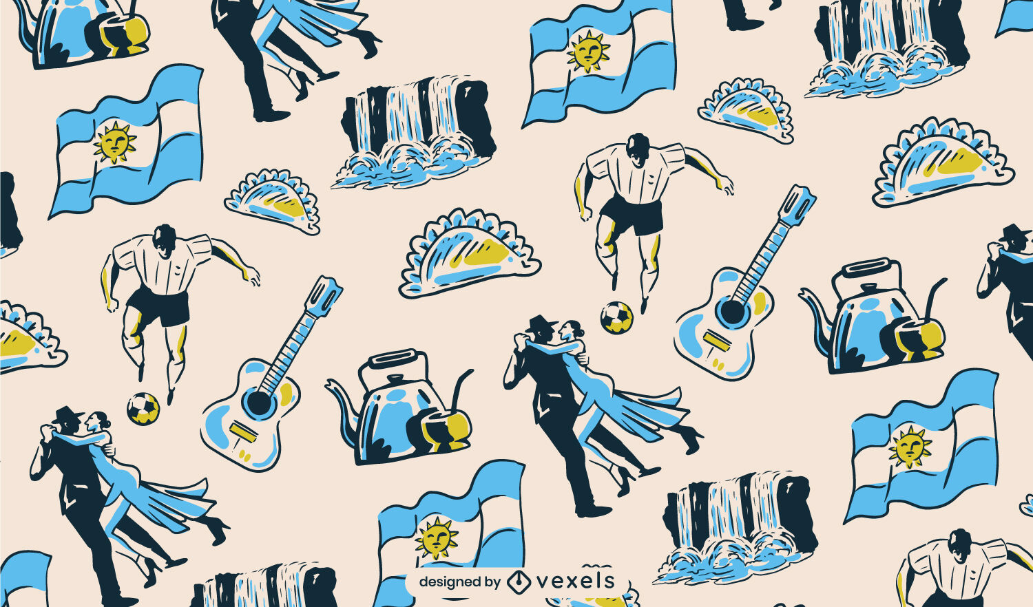 Argentina cultural elements pattern design