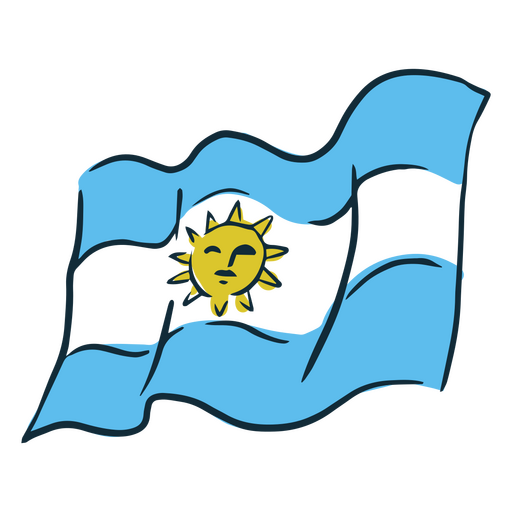 ícone tradicional da bandeira argentina Desenho PNG