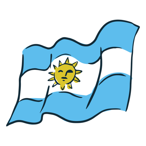 Icono tradicional de la bandera argentina