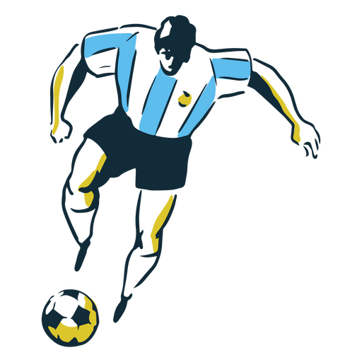 Ícone tradicional do jogador de futebol argentino Desenho PNG