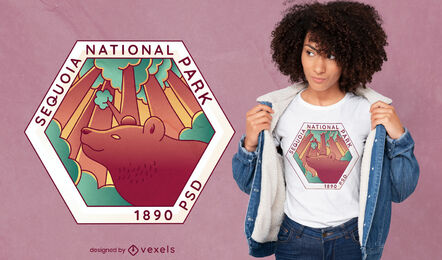 Bear animal in forest t-shrit design