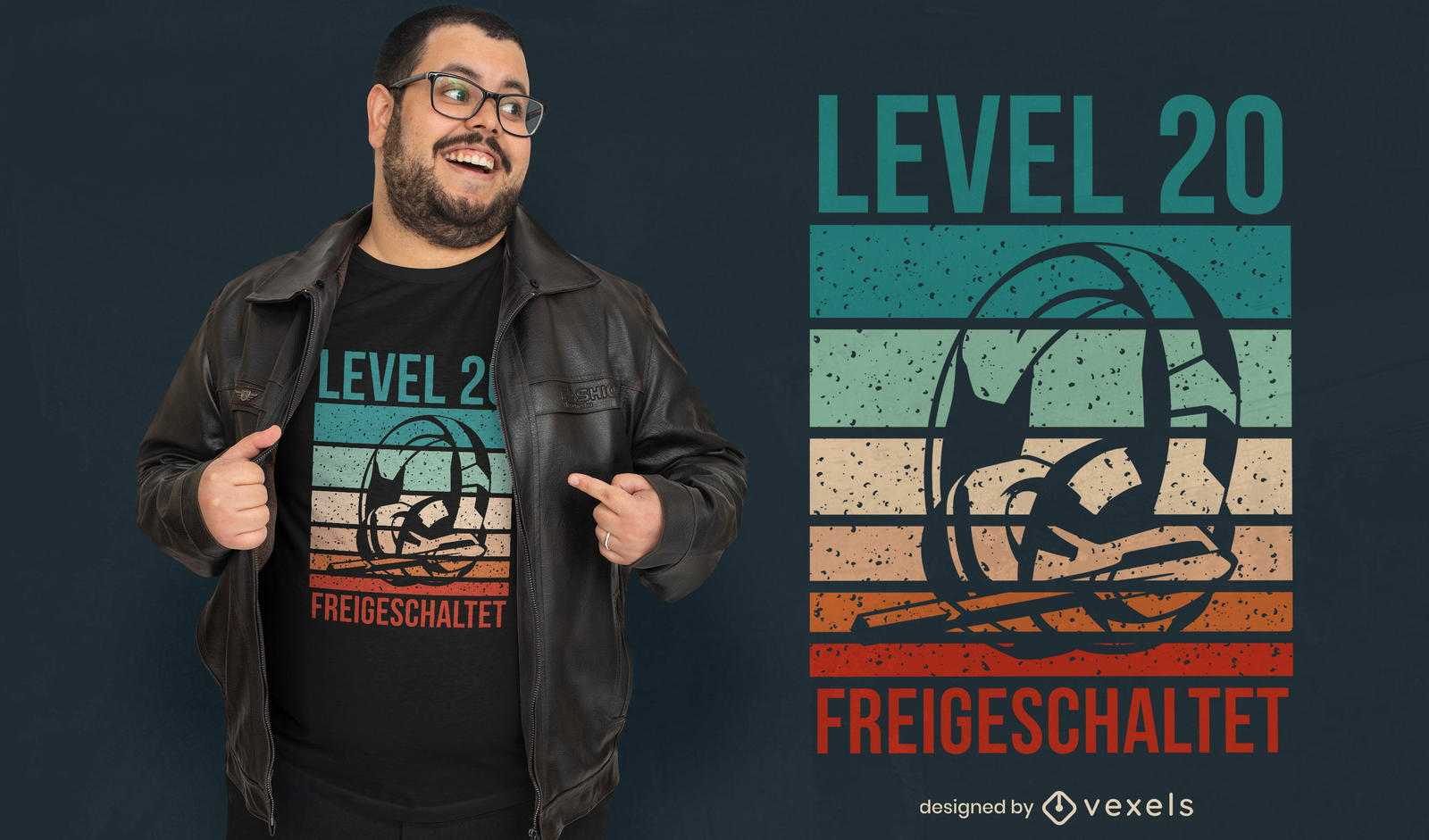 Gamer-Kopfhörer Retro-T-Shirt-Design