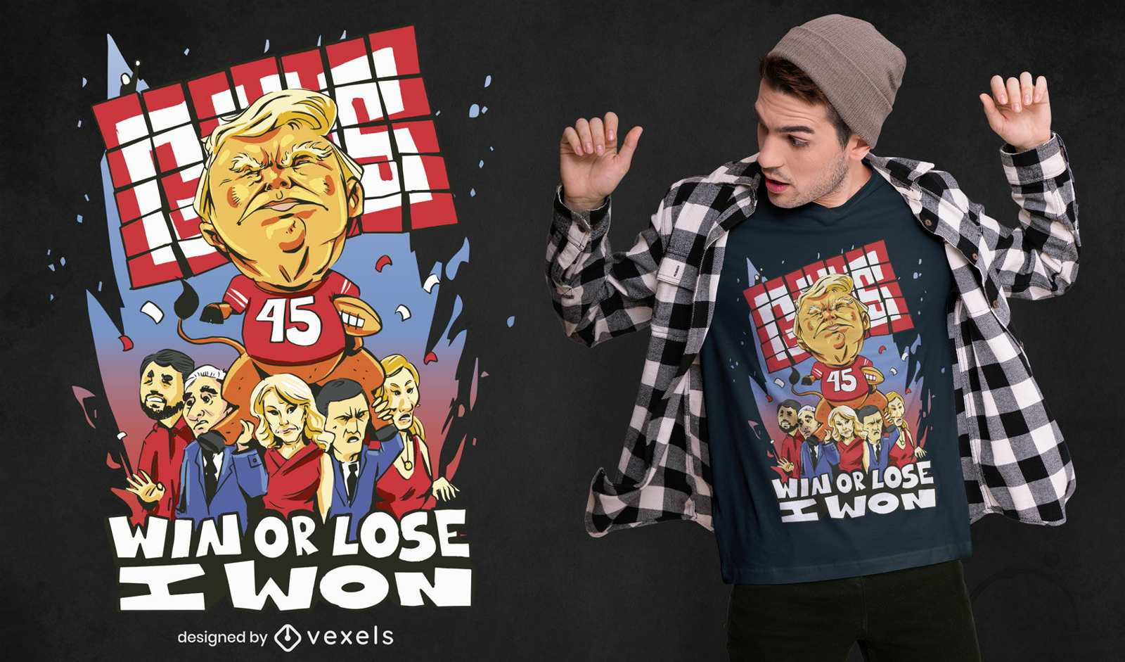 Diseño de camiseta de parodia de fútbol político de Trump