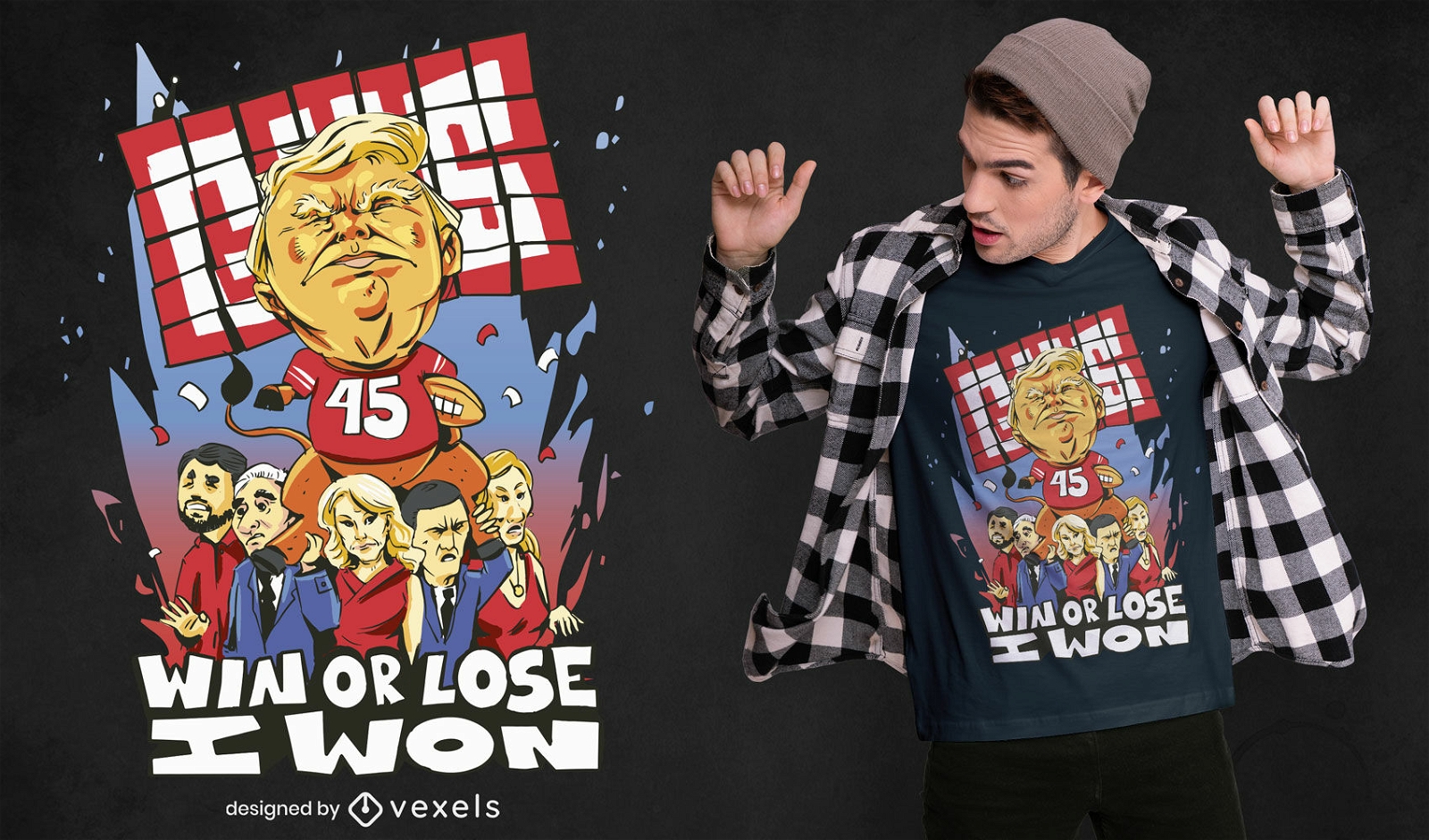 Trump-Politiker-Fußball-Parodie-T-Shirt-Design
