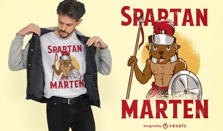 Diseño de camiseta de guerrero espartano Marten
