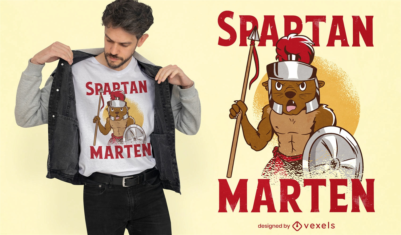 Design de camiseta de guerreiro espartano Marten