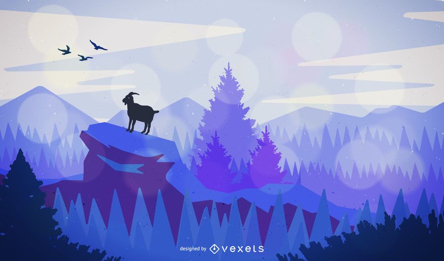 Landscape with goat Landscape with goat