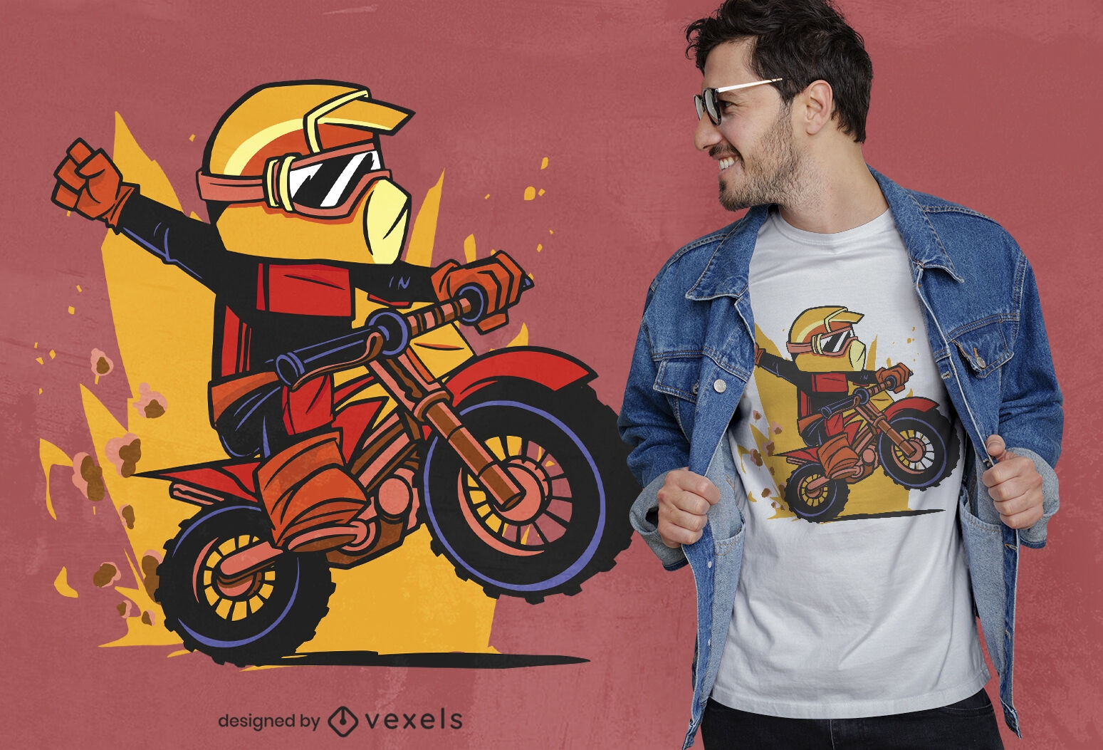 Diseño de camiseta de motocross.
