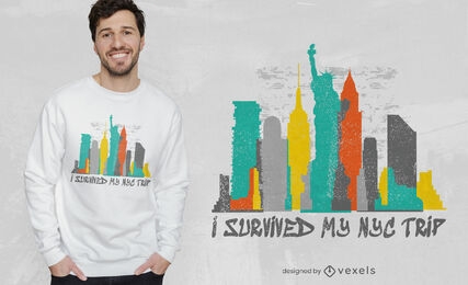 Sobrevivi ao meu design de camiseta de viagem a NYC