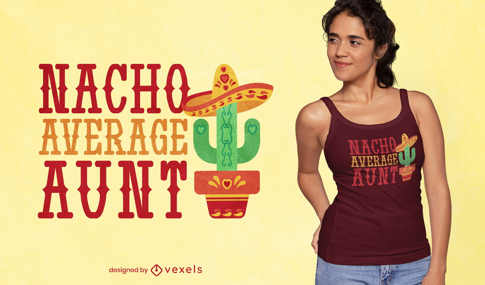 Design de camiseta de tia nacho mexicano engraçado