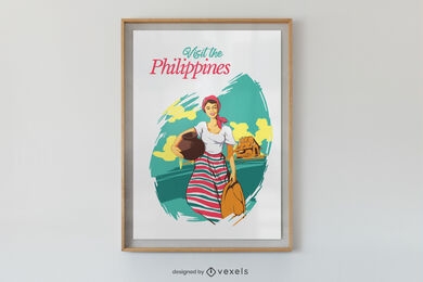 design de cartaz de menina filipina