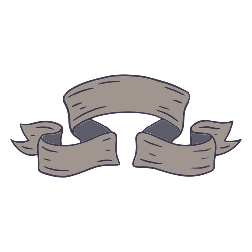 Grey ribbon doodle PNG Design