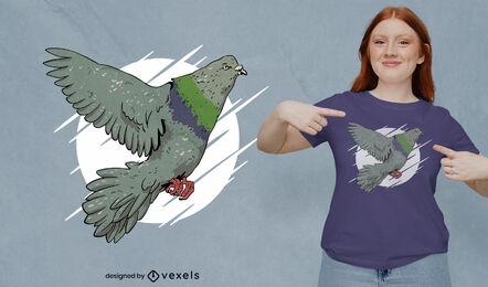 Flying pigeon t-shirt design
